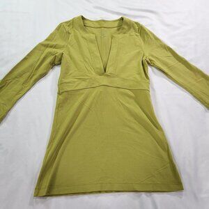 Athleta Lime Green Long Sleeve V-Notch Tunic